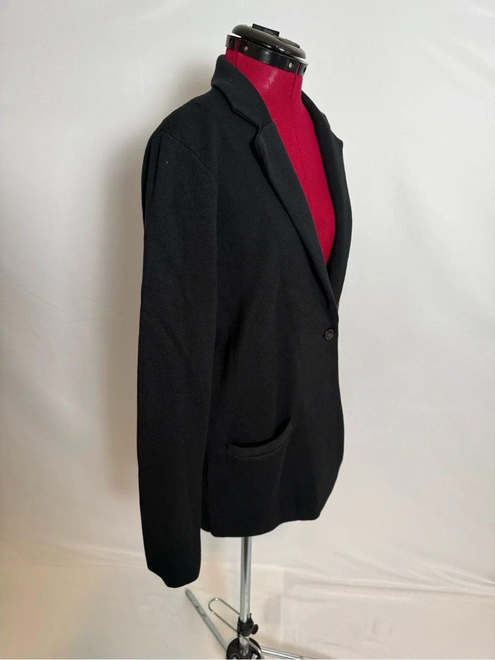 NWT J Crew Schoolboy Sweater/Blazer Women's Size Large Black One-Button Closure
